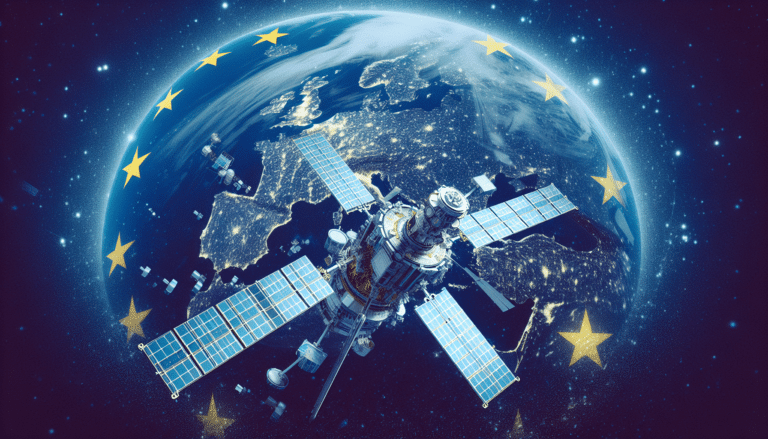 A satellite orbiting Earth.