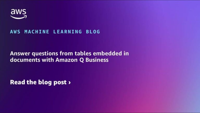 Answer questions from tables embedded in documents with Amazon Q Business