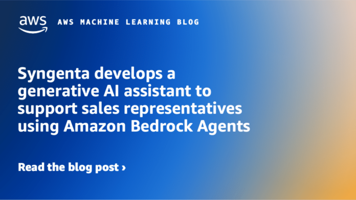Syngenta develops a generative AI assistant to support sales representatives using Amazon Bedrock Agents
