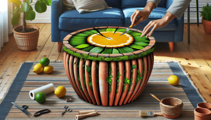 Nunca se me hubiera ocurrido reutilizar las macetas viejas para hacer esta mesa de centro que parece de Ikea