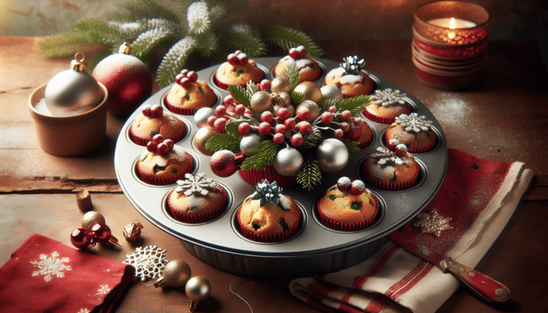 Reciclar un molde de magdalenas puede ser la forma más sencilla de hacer un centro de mesa para Navidad