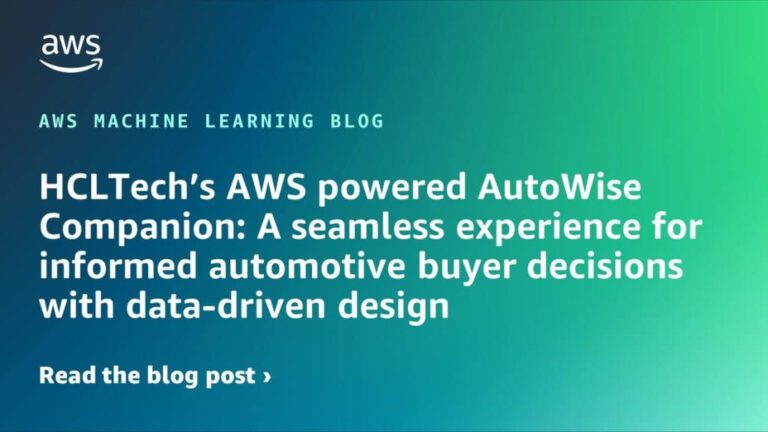 HCLTech’s AWS powered AutoWise Companion: A seamless experience for informed automotive buyer decisions with data-driven design