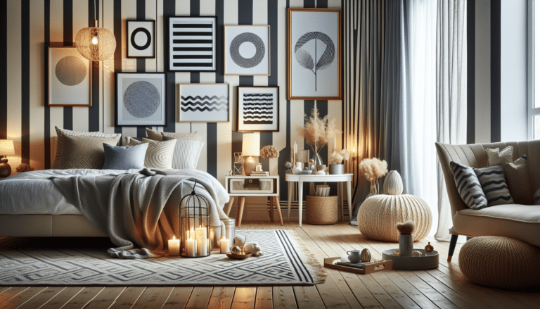 Mobiliario con rayas para el dormitorio