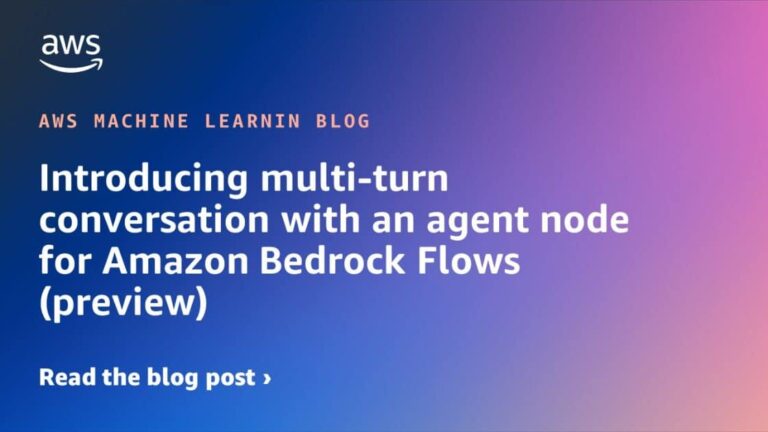 Introducing multi-turn conversation with an agent node for Amazon Bedrock Flows (preview)