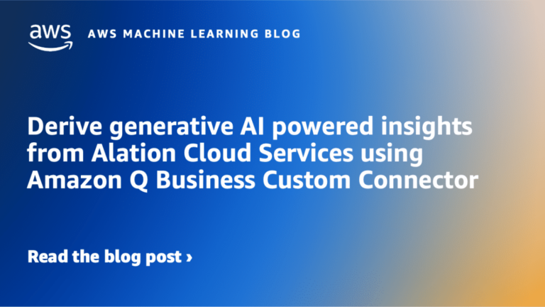 Derive generative AI powered insights from Alation Cloud Services using Amazon Q Business Custom Connector