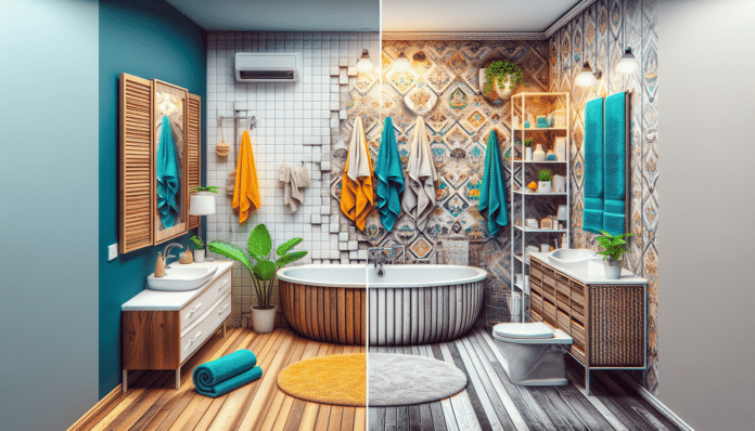 La increíble reforma de un baño pequeño y viejuno con muebles prácticos y colores luminosos