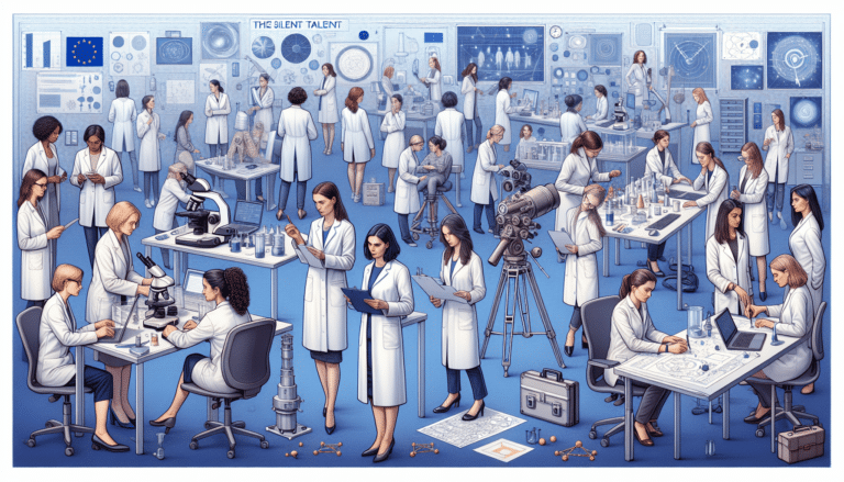 A woman is sitting in a lab and looking into a microscope