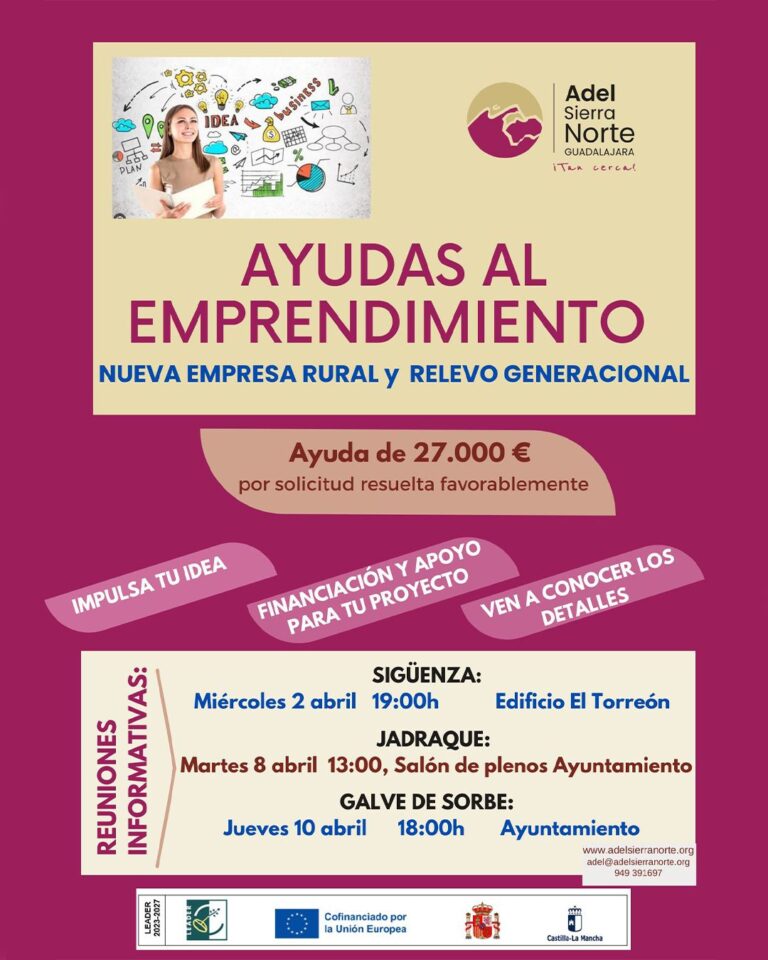 ADEL ayuda a los emprendedores de la Sierra Norte de Guadalajara con 27.000 euros