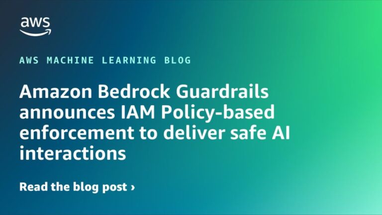 Amazon Bedrock Guardrails announces IAM Policy-based enforcement to deliver safe AI interactions