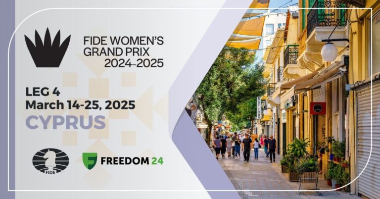 El Gran Premio Femenino de la FIDE, patrocinado por Freedom24, se celebrará en Nicosia