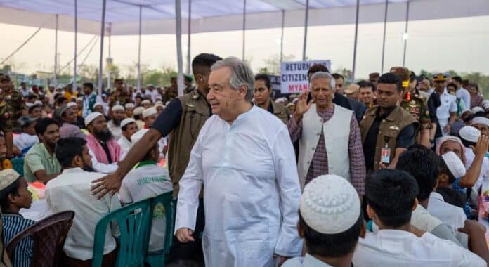 En Bangladesh, Guterres llama a desescalar la violencia en Myanmar y pide una solución duradera para los rohingya