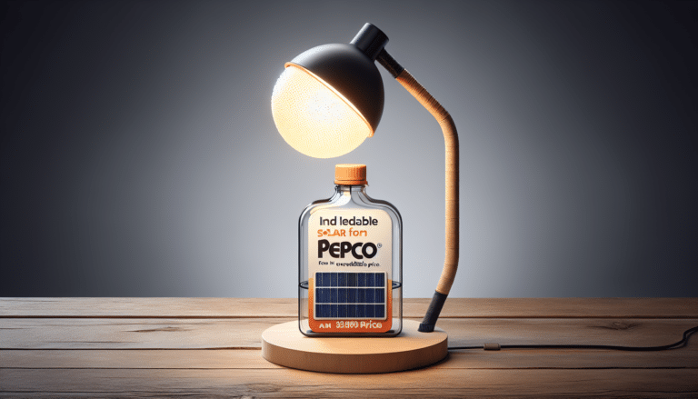 una lámpara solar de sobremesa de Pepco que está tirada de precio