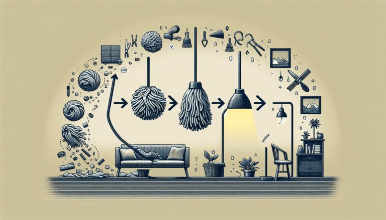 He reutilizado una fregona vieja y rota para hacer esta lámpara de diseño nórdico que decora con gusto mi salón