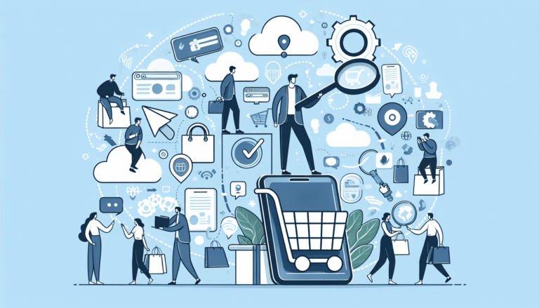 A woman talking on the phone while shopping for sweaters on her laptop.