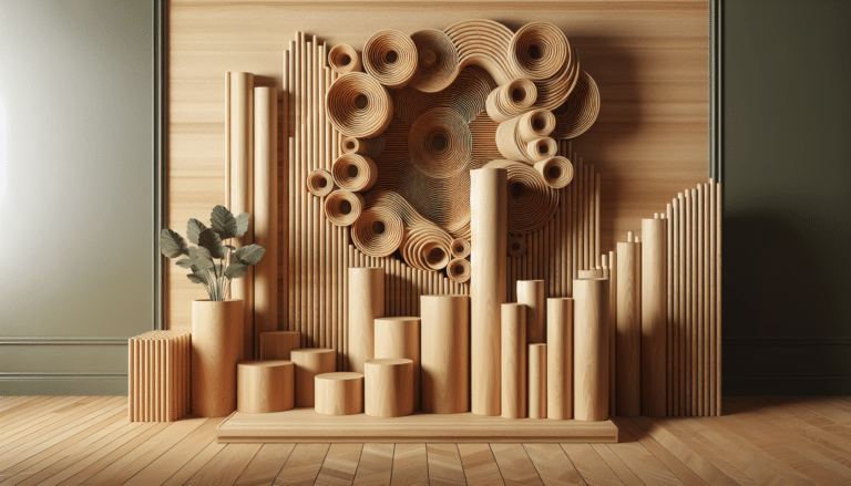 diseño cilíndrico, roble cálido y ruedas invisibles