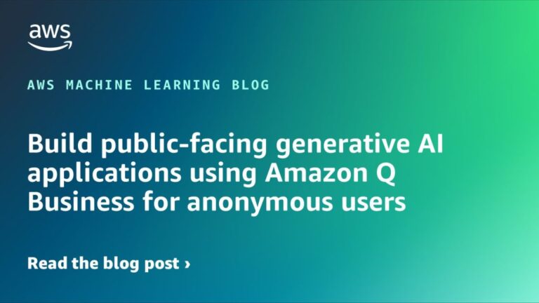 Build public-facing generative AI applications using Amazon Q Business for anonymous users