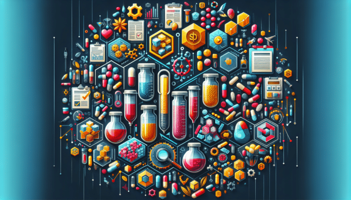 A person picking medicines of the shelf in a store.