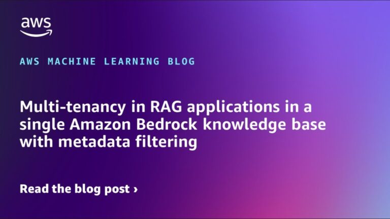 Multi-tenancy in RAG applications in a single Amazon Bedrock knowledge base with metadata filtering