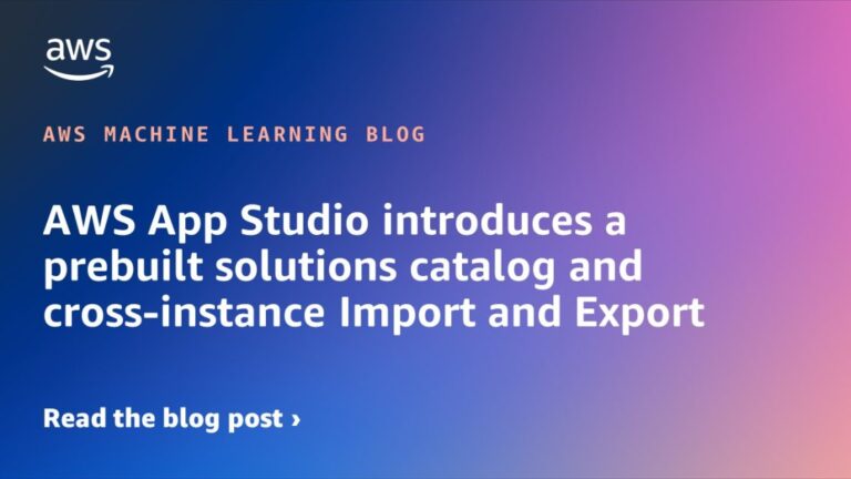 AWS App Studio introduces a prebuilt solutions catalog and cross-instance Import and Export