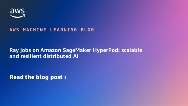 Ray jobs on Amazon SageMaker HyperPod: scalable and resilient distributed AI
