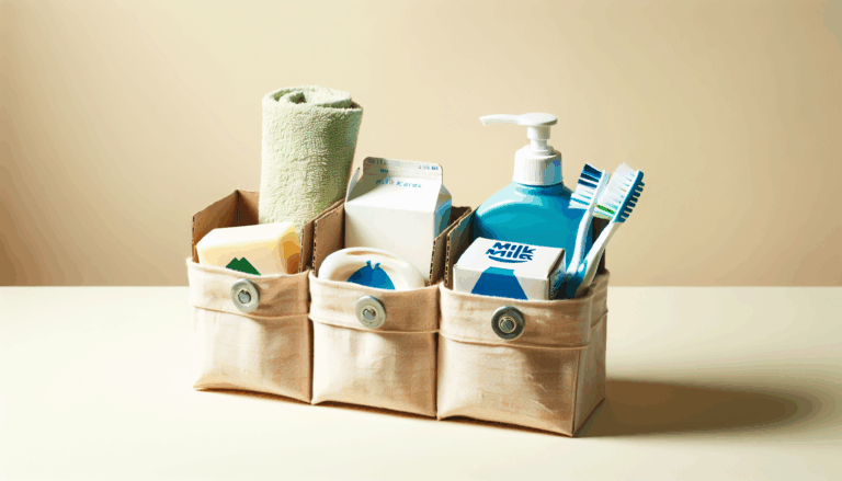 Con tres cajas de leche vacías y un retal de tela podrás hacer este práctico y elegante organizador para el baño