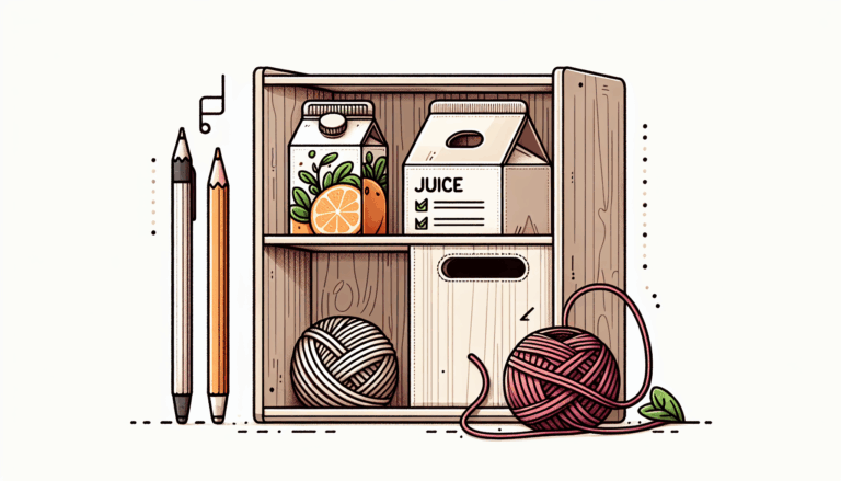 Si reutilizas una caja de zumo vacía y restos de lana vieja podrás hacer este práctico y elegante organizador para la despensa