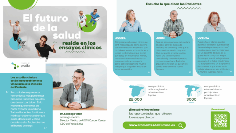 Pratia lanza una campaña para concienciar sobre el papel fundamental de los pacientes en los ensayos clínicos