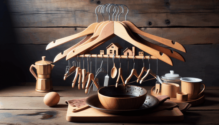 Si reutilizas las perchas de madera rotas y viejas podrás hacer este escurreplatos para la encimera de la cocina