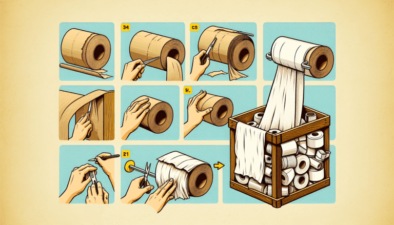 Si reutilizas los rollos del papel de cocina y las sábanas viejas podrás hacer este práctico organizador para el baño