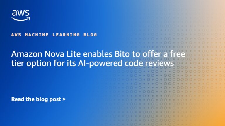 Amazon Nova Lite enables Bito to offer a free tier option for its AI-powered code reviews