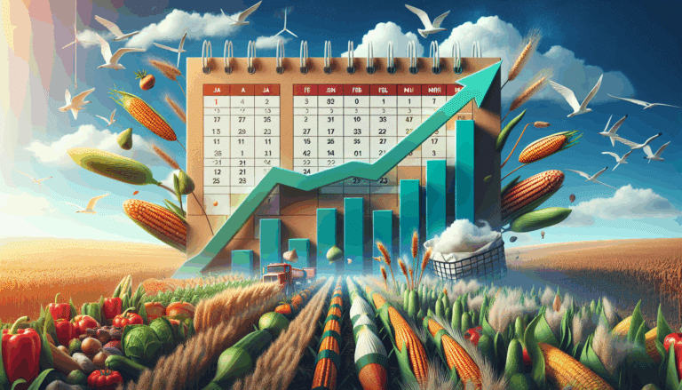 A tractor with a sprinkler watering the crops.