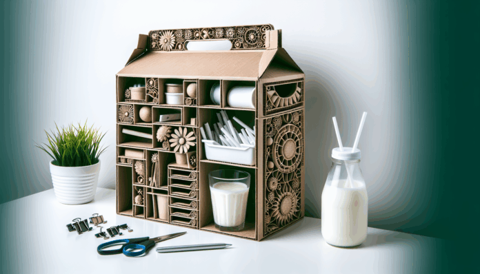 Con una caja de leche de Mercadona reutilizada y un retal de tela podrás hacer este organizador para cajones y armarios