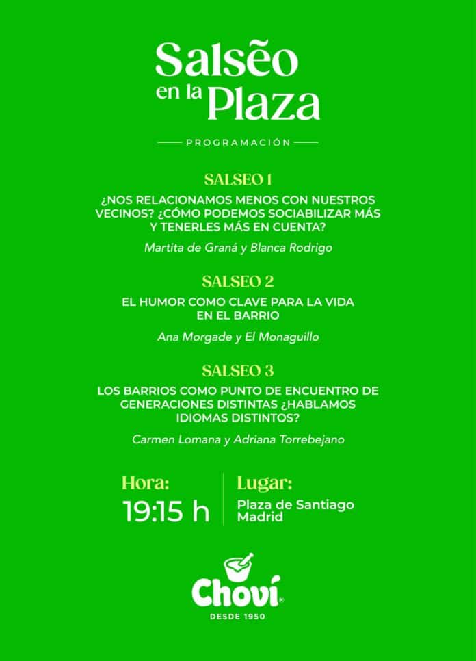 Choví presenta "Salseo en la plaza", una reivindicación de las plazas como puntos de conexión en las ciudades de la mano de Carmen Lomana, Adriana Torrebejano o El Monaguillo