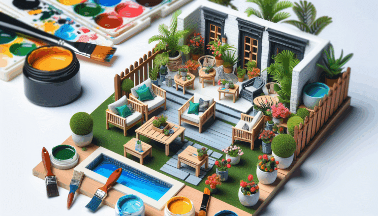 Los dueños de este mini patio lo transformaron en un oasis al fresco solo con pintura, plantillas de diseño hidráulico y detalles con mucho encanto