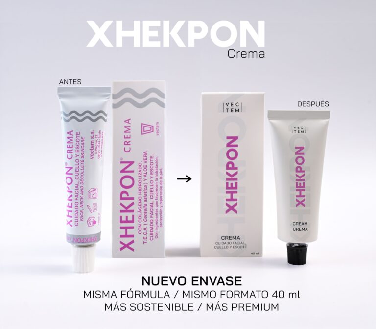 Xhekpon® crema, la icónica crema facial de Laboratorio Vectem, renueva su imagen con un packaging más elegante y sostenible