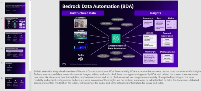 Automate the creation of handout notes using Amazon Bedrock Data Automation