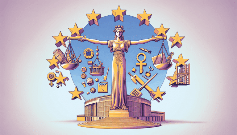 woman and man talking with painting behind them