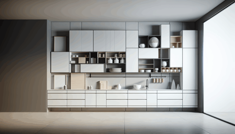 tiene un diseño minimalista y una zona de almacenaje