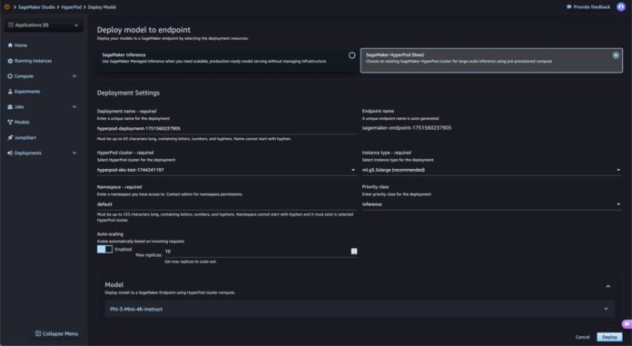 Amazon SageMaker HyperPod launches model deployments to accelerate the generative AI model development lifecycle