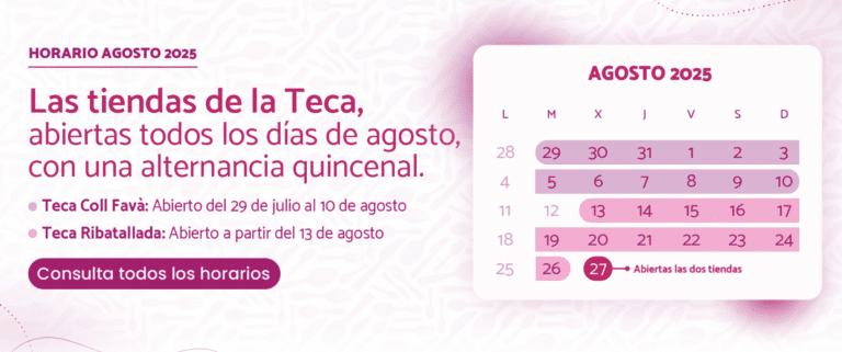 Las tiendas de Coll Favà y Ribatallada de la Teca Sàbat, abiertas de forma alterna durante el mes de agosto