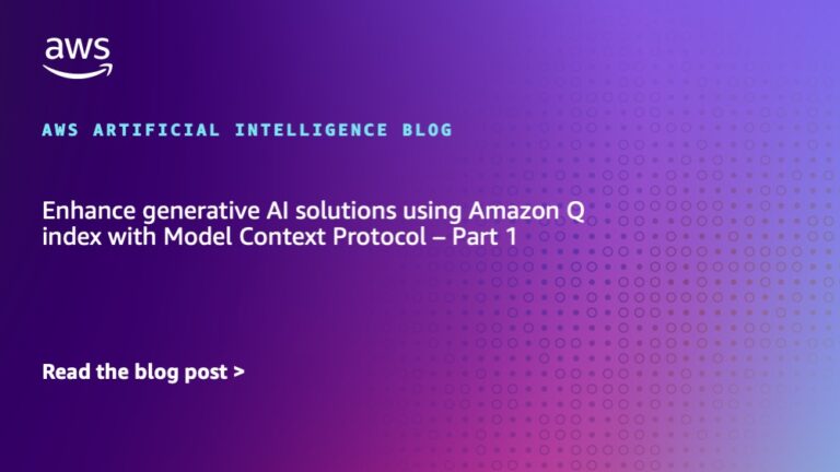 Enhance generative AI solutions using Amazon Q index with Model Context Protocol – Part 1