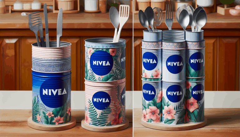 Nunca se me hubiera ocurrido reutilizar las latas de Nivea vacías para hacer organizadores de cocina: quedan preciosos