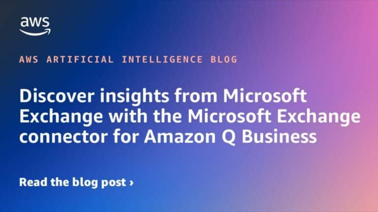 Discover insights from Microsoft Exchange with the Microsoft Exchange connector for Amazon Q Business