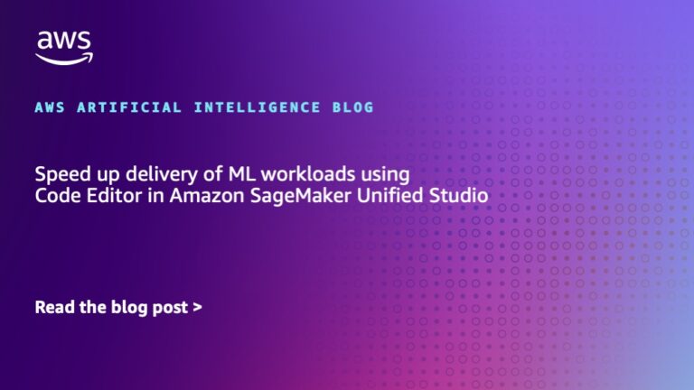 Speed up delivery of ML workloads using Code Editor in Amazon SageMaker Unified Studio