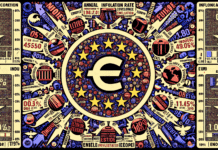 Principales Datos sobre Europa: Tasa de Inflación Anual A person holding an open wallet while paying for groceries.