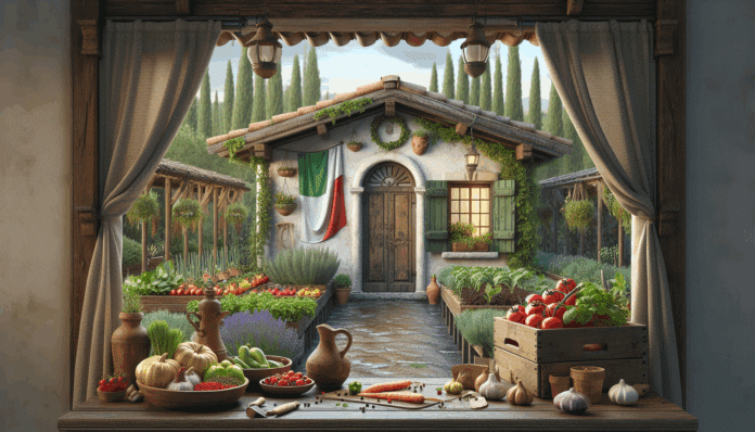 de estilo rústico, cocina italiana y un lujoso jardín con huerto propio