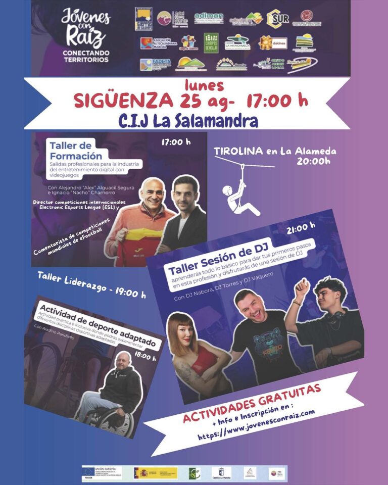 Sigüenza, de la mano de ADEL, será epicentro joven el 25 de agosto en una jornada única de formación, inclusión y diversión