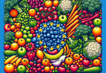 ¿Cuánta Fruta y Verdura Cosecha la UE? fruit and vegetable stall