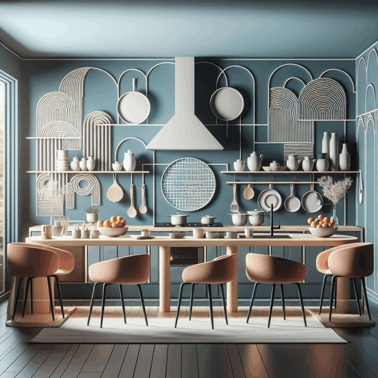 abierto a la cocina y un contraste de curvas y colores