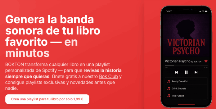 La startup BOKTON lanza la primera app que transforma cualquier libro en una playlist de Spotify con IA